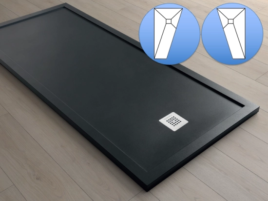 Receveur de douche, sur mesure, largeur 60 à 210 cm X 60 à 100 cm, Garantie 5 ans, résine pleine masse PN24 de couleurs, LIVRAISON RAPIDE, OFFERTE